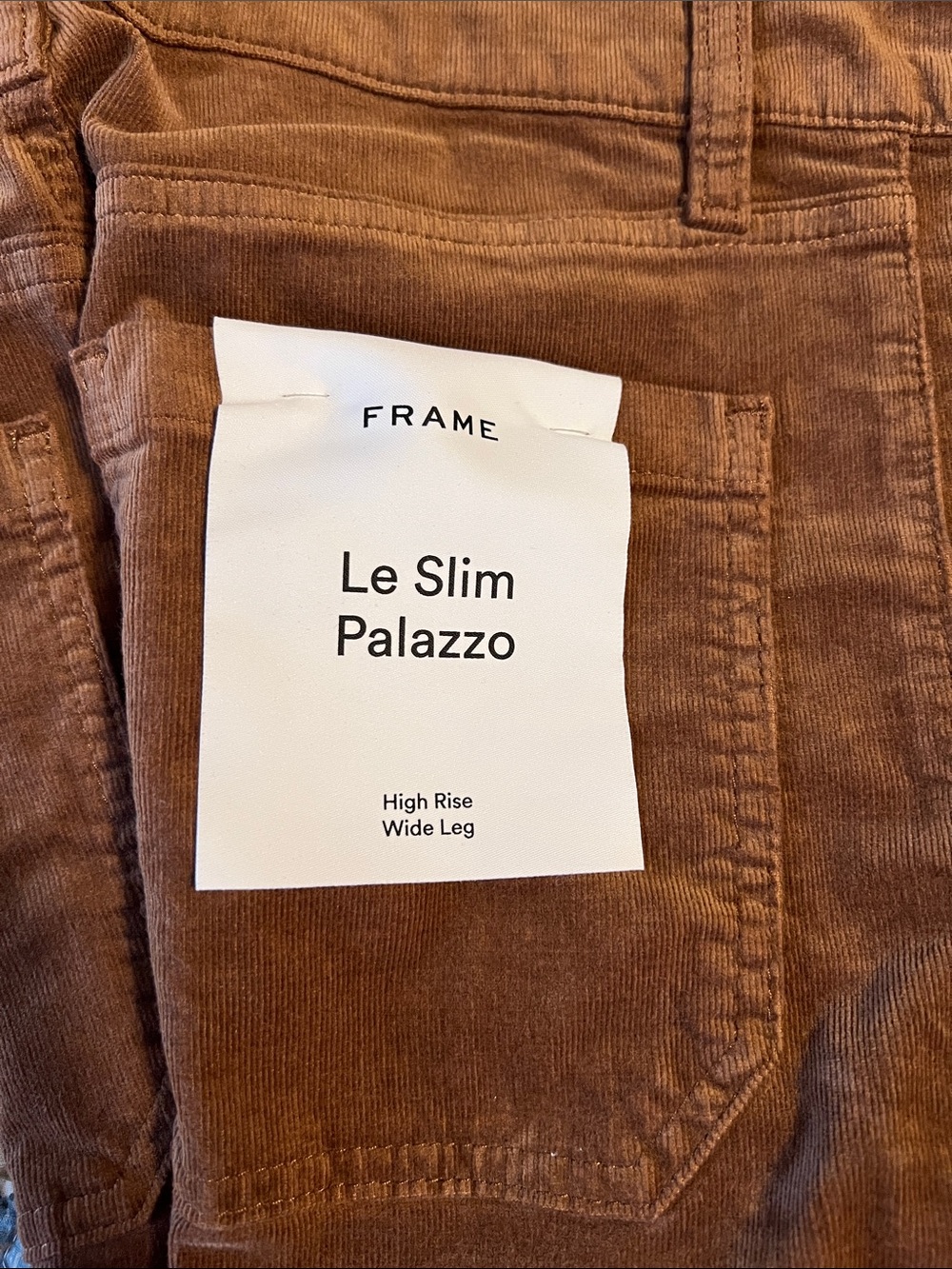 Frame Denim Brown Corduroy Le Slim Palazzo Pants - Picture 3 of 7